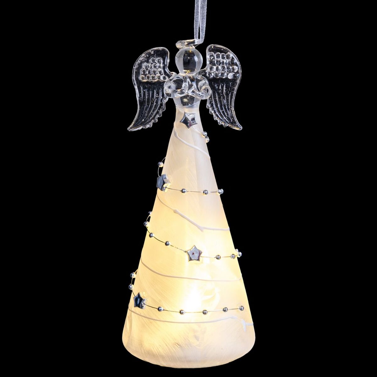 Kerstversiering Transparant Engel 7 x 7 x 17 cm